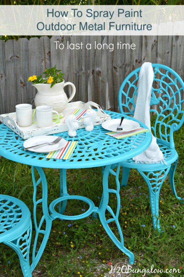 How to Spray Paint Metal Outdoor Furniture - BigDIYIdeas.com