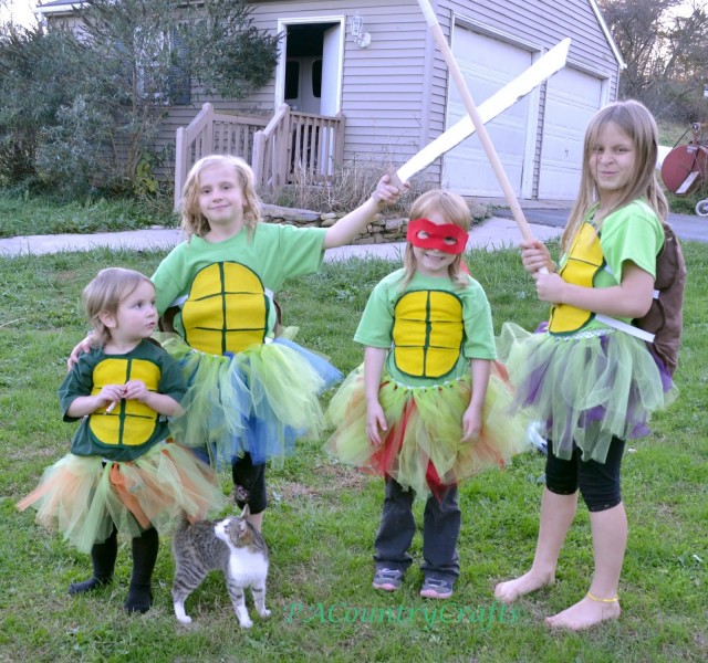 DIY Girls Ninja Turtle Costumes