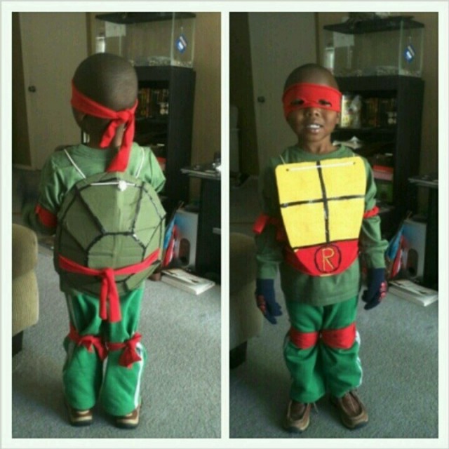 Homemade ninja turtle costume