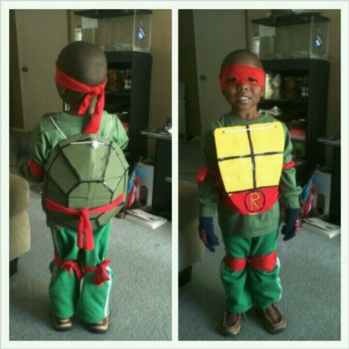 Homemade ninja turtle costume.