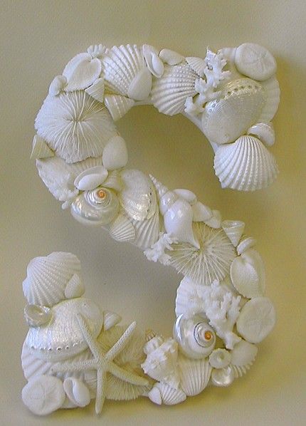 Seashells On A Craft Wood Letter
