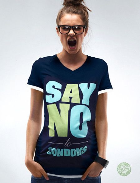 Say No To Condoms Navy Blue Maternity T-Shirt