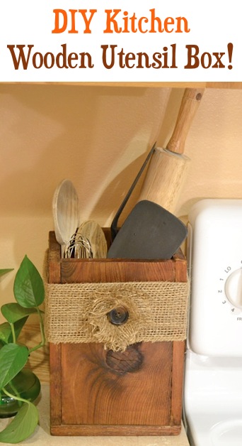 DIY-Wooden-Utensil-Box-with-burlap-flower