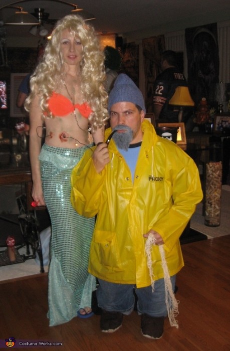 fisherman and mermaid DIY halloween costume idea
