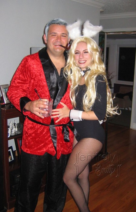 hugh hefner and playboy bunny couples costume