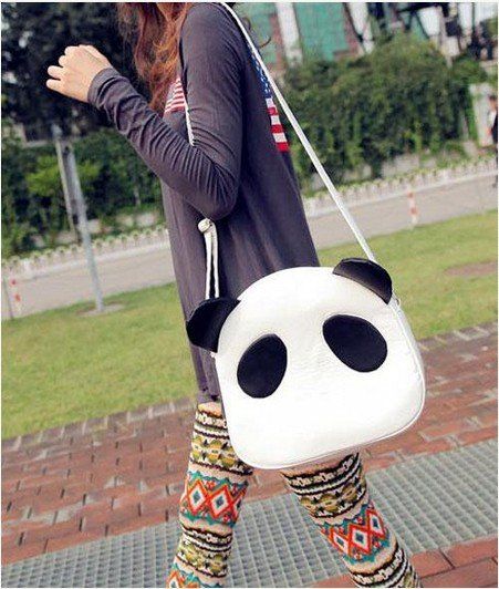 Cute Panda PU Leather Handbag Shoulder Bag