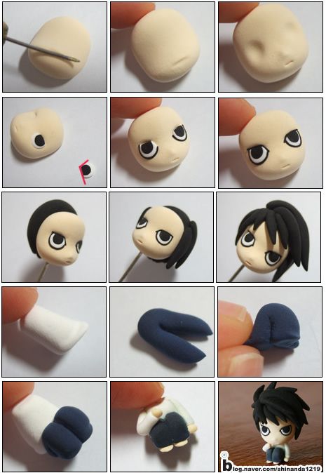 How to make "L" of Death Note polymer clay
