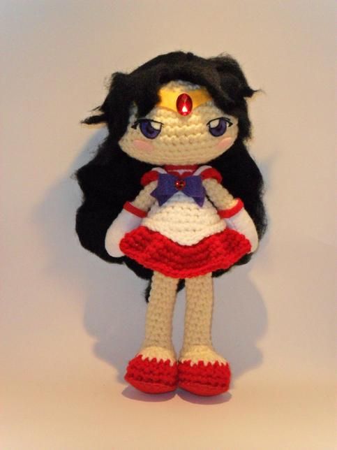 Sailor Mars crochet doll