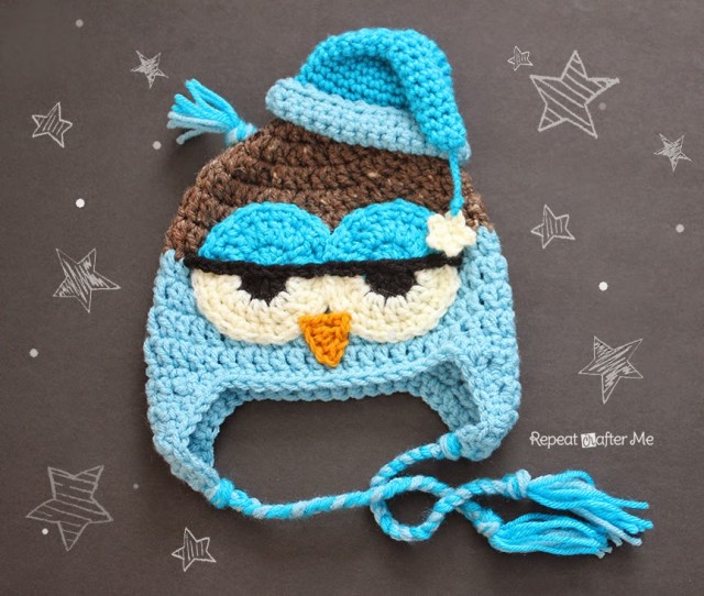 Crochet Drowsy Owl Hat Pattern Repeat Crafter Me