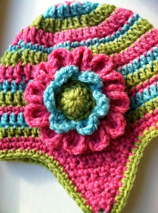 Crochet Flower Pattern Hat Dahlia Lakeview Cottage Kids