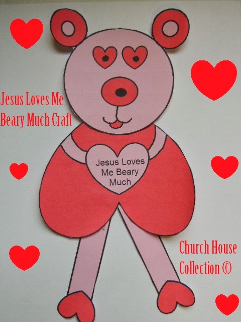 Jesus Loves You Beary Much Valentine Craft For Kids In Church or Sunday School
