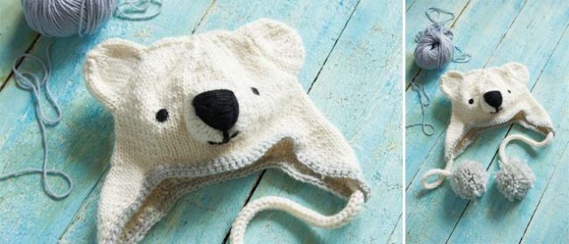 Knitted Polar Bear Hat Sweet Living dot co site Rachel Henderson's new book Animal Hats