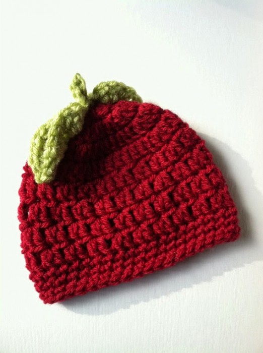 Red Apple Crochet Baby Hat Lakeview Cottage Kids