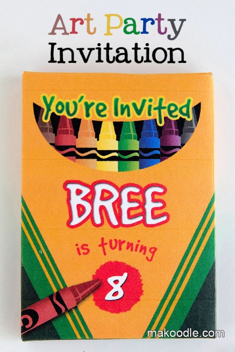 Art Birthday Party Invite