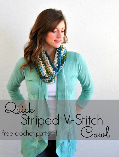 Striped V-Stitch Cowl