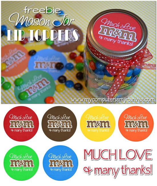 Free M&M Mason Jar Thank You Printable