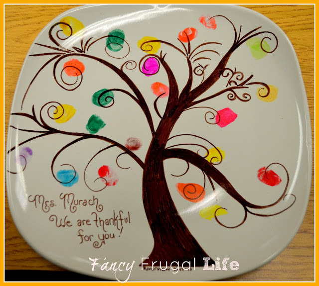 finger print tree teacher gift