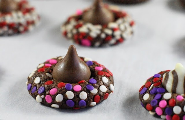 Chocolate Valentine Kiss Cookies