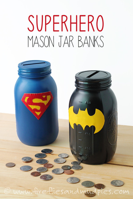 Superhero Mason Jar Banks