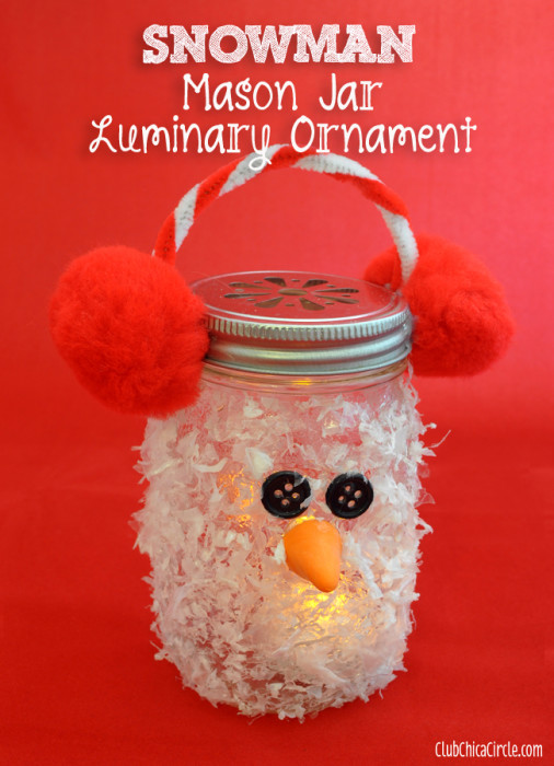 Snowman Luminary Mason Jar