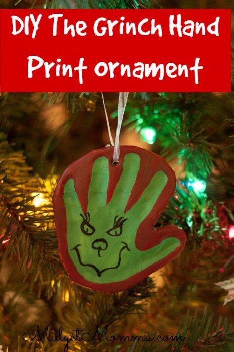 Grinch Handprint Ornament