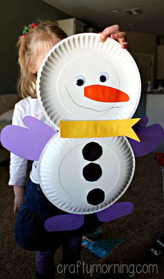 Paper Plate Snowman Craft