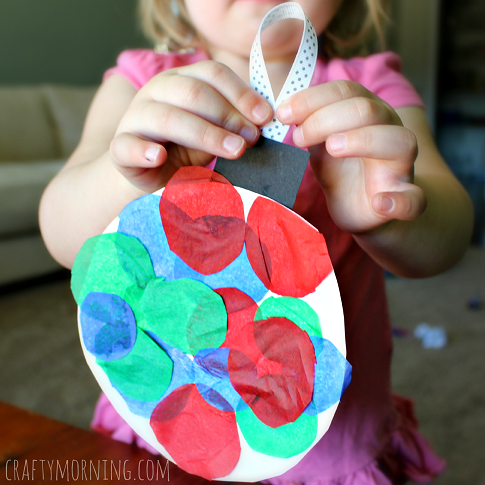 Tissue Paper Ornament Paper Plate Craft