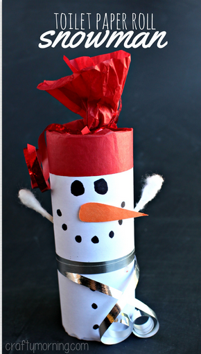 Toilet Paper Roll Snowman