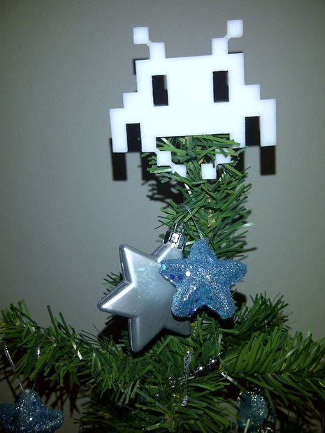 3D Space Invader Christmas Tree Angel