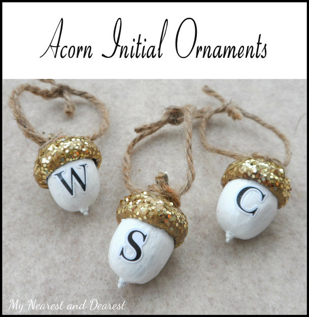Acorn Initial Ornaments