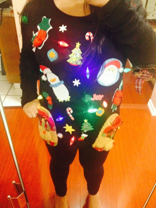 DIY Ugly Christmas Sweater with Lights