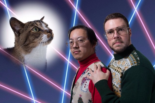 Laser and Cat Christmas Card