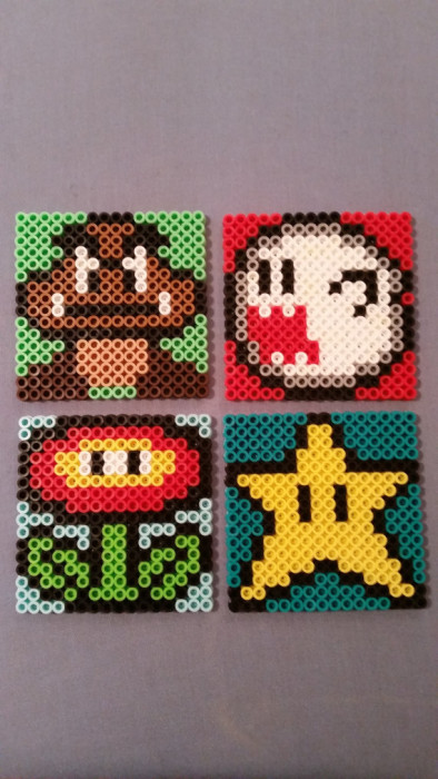 Mario Bros Bead Coasters