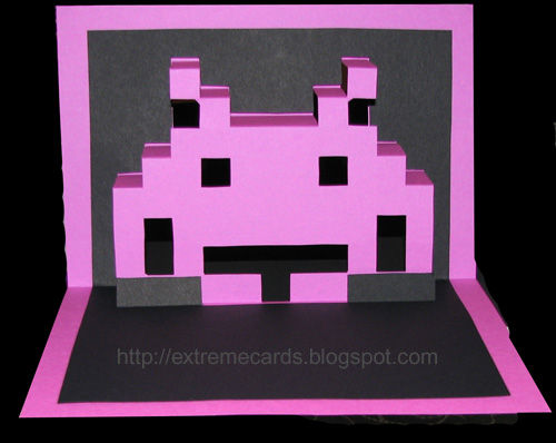 Space Invader Pop Up Card