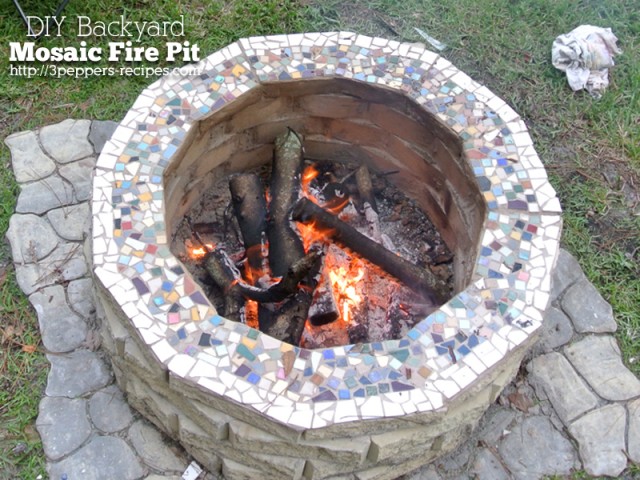 DIY Backyard Mosiac Firepit