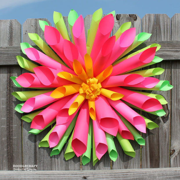 Dahlia Paper Flower Wreath by Instructables