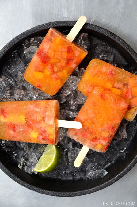 Peach Sangria Popsicles