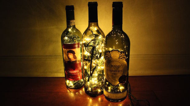 Dramatic Wine Bottle Lights