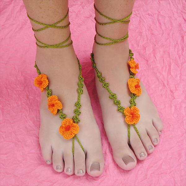 DIY Crochet Poppy Sandals