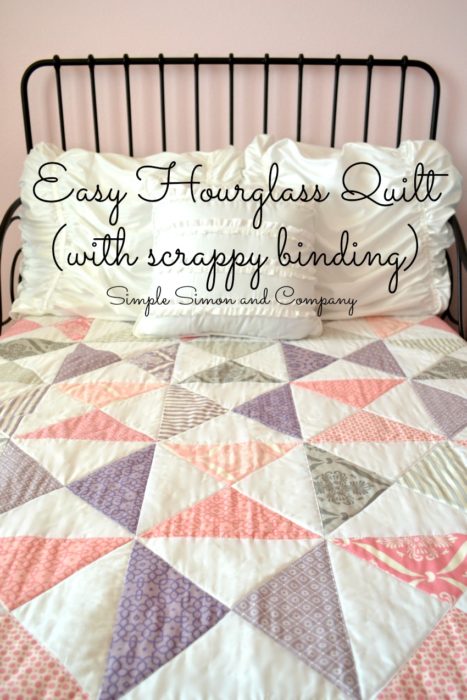 Hourglass Quilt with Scrappy Binding
