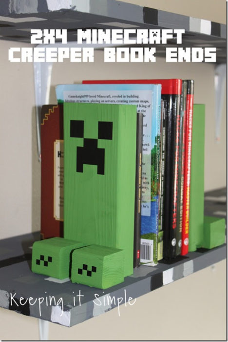 Minecraft Creeper Book Ends