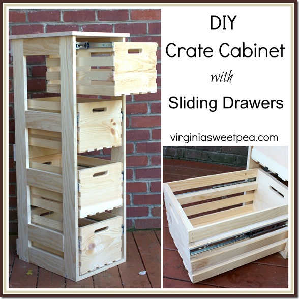 DIY Crate Cabinet with Sliding Drawers