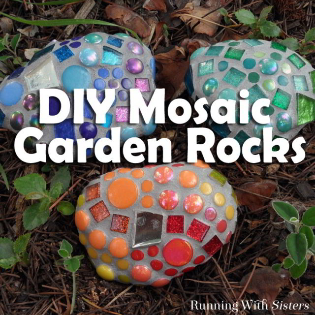 DIY Mosaic Garden Rocks