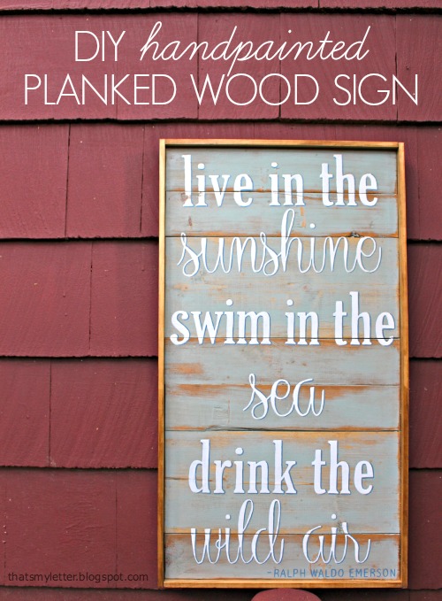 DIY handpainted Planked Wood Sign