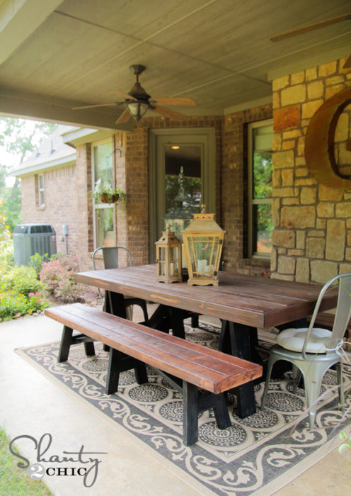 Sawhorse Outdoor Bench