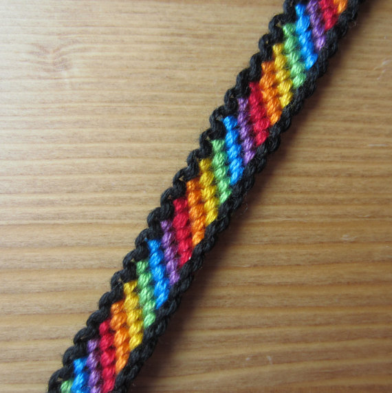 Bordered Rainbow Friendship Bracelet