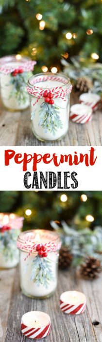DIY Peppermint Mason Jar Candles