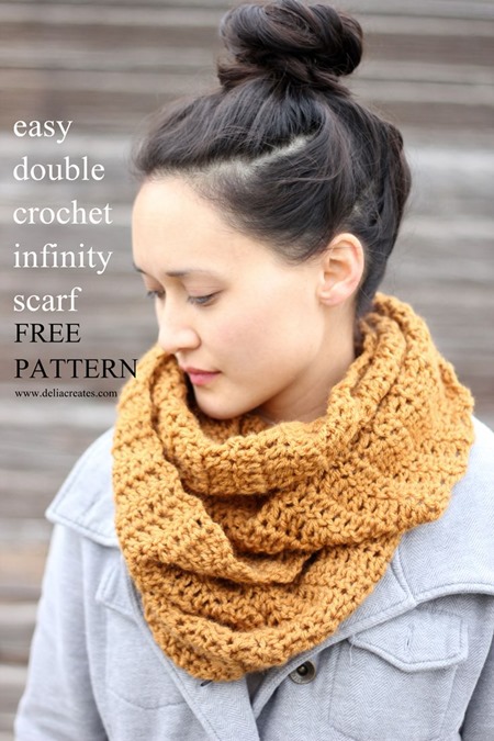 Easy Double Crochet Infinity Scarf for Beginners