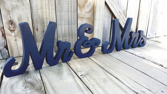 Mr and Mrs Sign freestanding