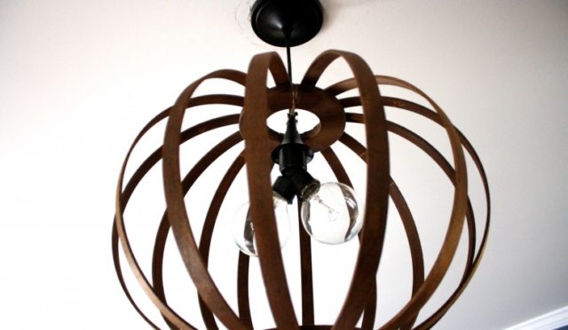 West Elm Knock Off DIY Bentwood Pendant Tutorial Light